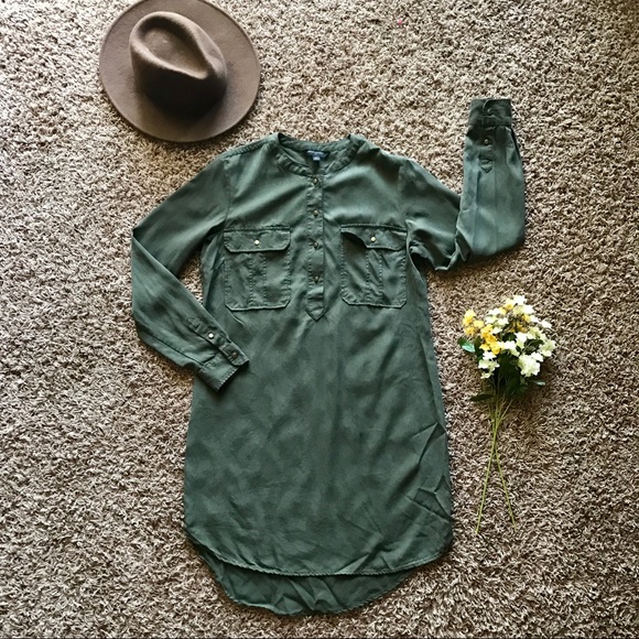 Banana Republic Dresses & Skirts - Banana Republic Olive Green Tencel Shirt Dress
